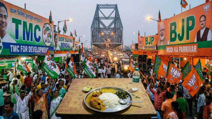 Fish and Rice plate in West Bengal